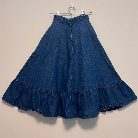 Vintage Denim Circle Skirt - Picture 2 of 3